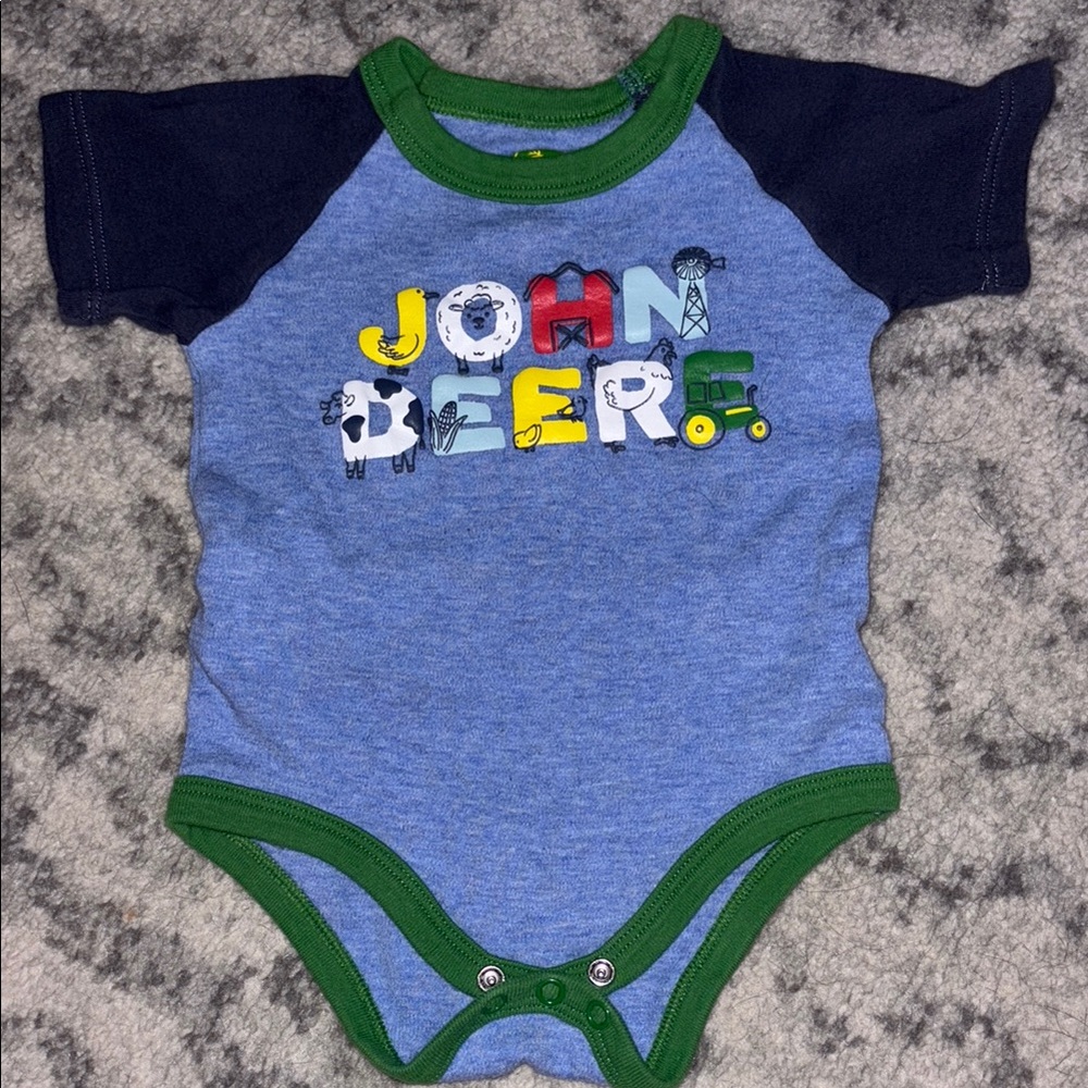 John Deere Blue and Green Kids One Piece 9-12m